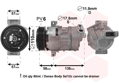 1700K446 VAN WEZEL Компрессор, кондиционер