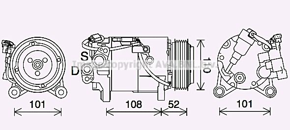 BWAK567 AVA QUALITY COOLING Компрессор, кондиционер