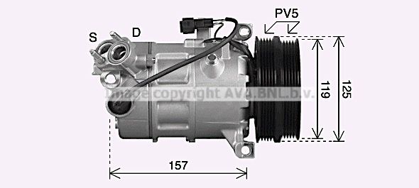 VOAK303 AVA QUALITY COOLING Компрессор, кондиционер