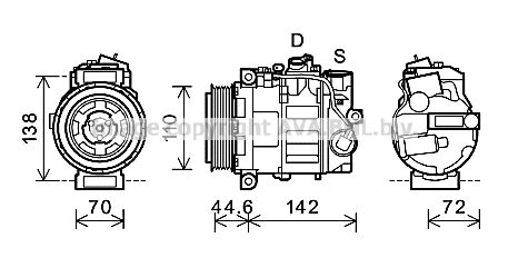 MSK611 AVA QUALITY COOLING Компрессор, кондиционер