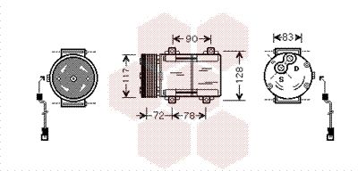 1800K285 VAN WEZEL Компрессор, кондиционер