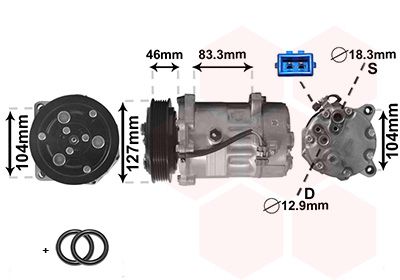 5800K050 VAN WEZEL Компрессор, кондиционер