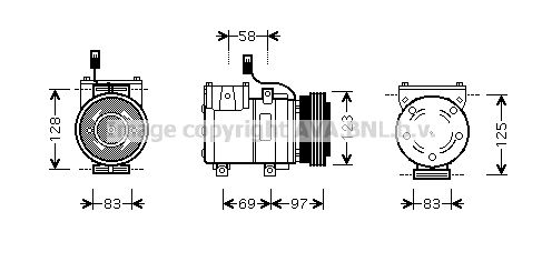 HYAK198 AVA QUALITY COOLING Компрессор, кондиционер