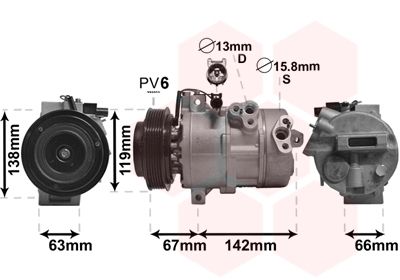 8300K216 VAN WEZEL Компрессор, кондиционер