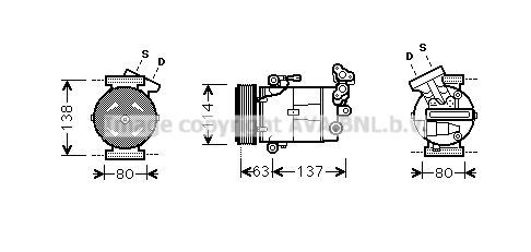 RTK437 AVA QUALITY COOLING Компрессор, кондиционер