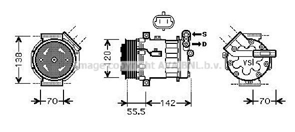 OLK447 AVA QUALITY COOLING Компрессор, кондиционер