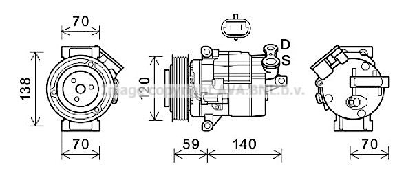 CTK065 AVA QUALITY COOLING Компрессор, кондиционер