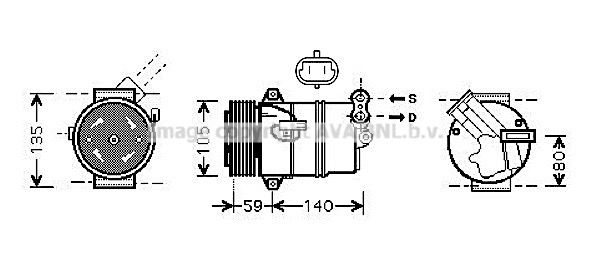 OLAK446 AVA QUALITY COOLING Компрессор, кондиционер