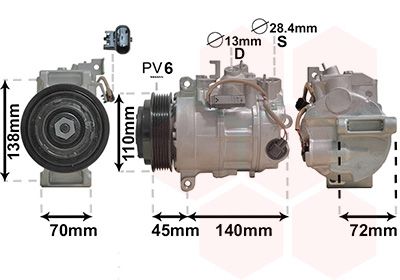 3000K705 VAN WEZEL Компрессор, кондиционер