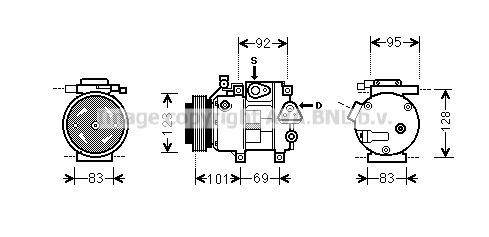 HYK214 AVA QUALITY COOLING Компрессор, кондиционер