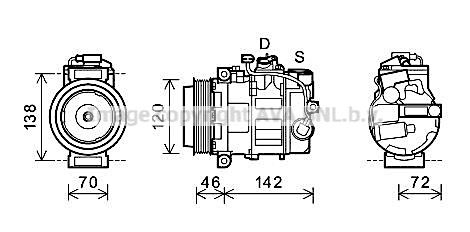 PRAK074 AVA QUALITY COOLING Компрессор, кондиционер