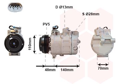 3700K356 VAN WEZEL Компрессор, кондиционер