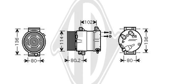 DCK1488 DIEDERICHS Компрессор, кондиционер