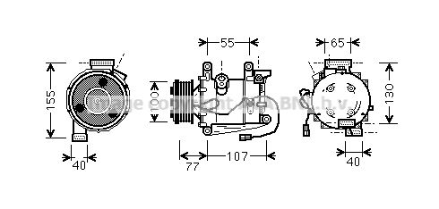 HDK232 AVA QUALITY COOLING Компрессор, кондиционер