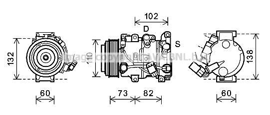 TOAK600 AVA QUALITY COOLING Компрессор, кондиционер