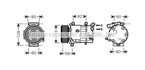 CNAK255 AVA QUALITY COOLING Компрессор, кондиционер