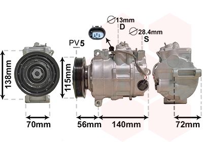 3000K704 VAN WEZEL Компрессор, кондиционер