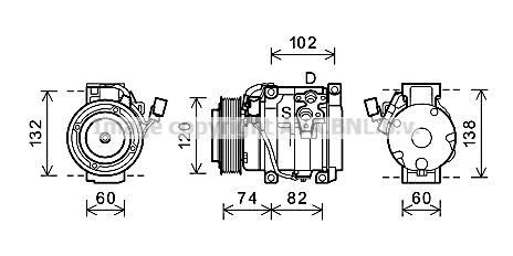 TOK636 AVA QUALITY COOLING Компрессор, кондиционер