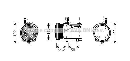 BWAK059 AVA QUALITY COOLING Компрессор, кондиционер