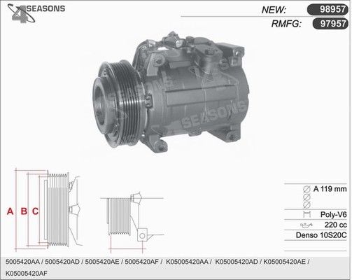 97957 AHE Компрессор, кондиционер