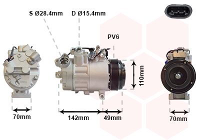 0600K387 VAN WEZEL Компрессор, кондиционер