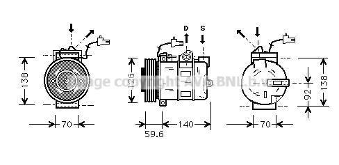 SBAK054 AVA QUALITY COOLING Компрессор, кондиционер