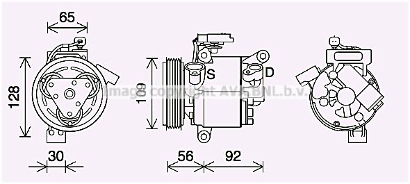 PEK410 AVA QUALITY COOLING Компрессор, кондиционер