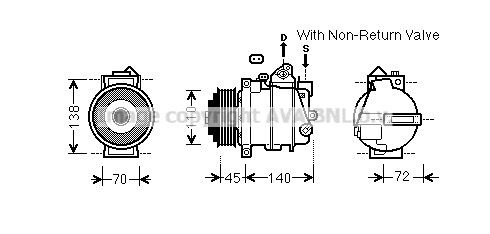 MSAK672 AVA QUALITY COOLING Компрессор, кондиционер