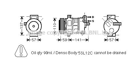 FTK333 AVA QUALITY COOLING Компрессор, кондиционер