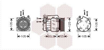 0100K090 VAN WEZEL Компрессор, кондиционер