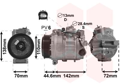 3000K611 VAN WEZEL Компрессор, кондиционер