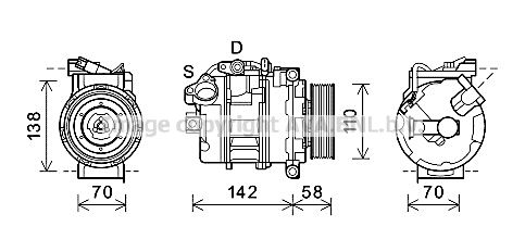 BWAK496 AVA QUALITY COOLING Компрессор, кондиционер