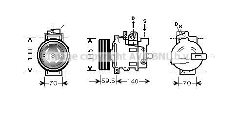 AIAK284 AVA QUALITY COOLING Компрессор, кондиционер