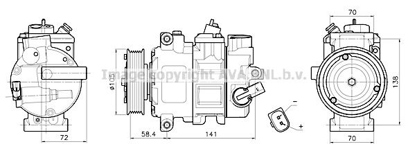 VNAK447 AVA QUALITY COOLING Компрессор, кондиционер