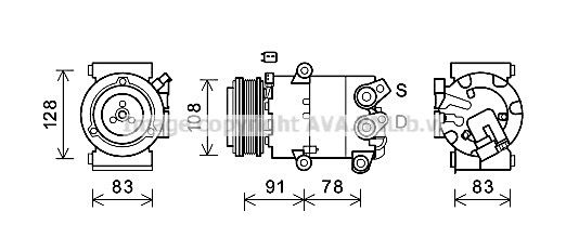 FDAK621 AVA QUALITY COOLING Компрессор, кондиционер