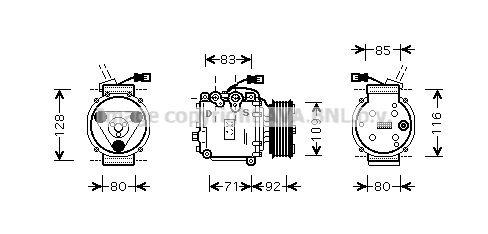 HDK169 AVA QUALITY COOLING Компрессор, кондиционер