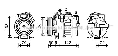 RTK494 AVA QUALITY COOLING Компрессор, кондиционер