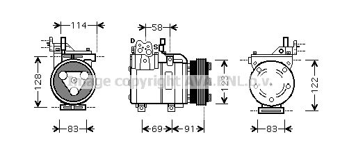 HYK196 AVA QUALITY COOLING Компрессор, кондиционер