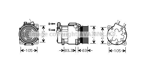 PEAK306 AVA QUALITY COOLING Компрессор, кондиционер