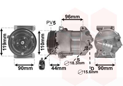 1700K407 VAN WEZEL Компрессор, кондиционер