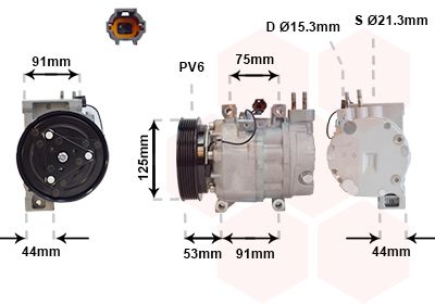 1300K259 VAN WEZEL Компрессор, кондиционер