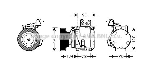 TOK438 AVA QUALITY COOLING Компрессор, кондиционер