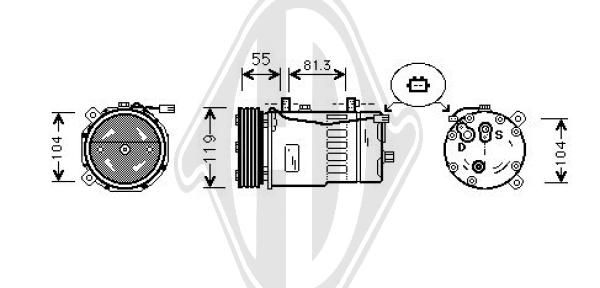 DCK1026 DIEDERICHS Компрессор, кондиционер
