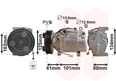 2700K207 VAN WEZEL Компрессор, кондиционер