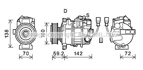 VNAK385 AVA QUALITY COOLING Компрессор, кондиционер