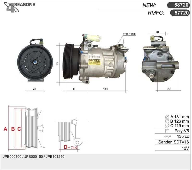 57720 AHE Компрессор, кондиционер