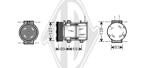 DCK1255 DIEDERICHS Компрессор, кондиционер