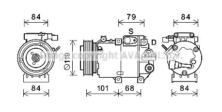 HYK422 AVA QUALITY COOLING Компрессор, кондиционер