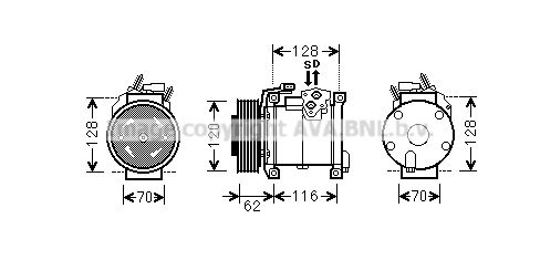 CRAK109 AVA QUALITY COOLING Компрессор, кондиционер