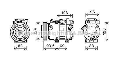 HYAK238 AVA QUALITY COOLING Компрессор, кондиционер